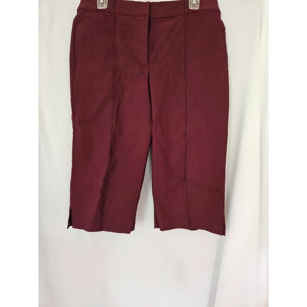 Nine West High Rise Maroon Skimmer Stretch Shorts Size 12